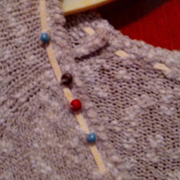 Curio XL Indian Beads on collar 3/4 sleeves sweater color camel - Picture 3 of 7